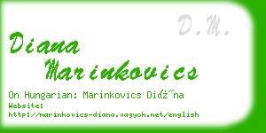 diana marinkovics business card